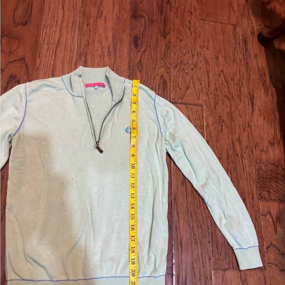 Peter Millar Women’s Silk Cotton Quarter Zip Sweater – Mint Green – Size M - Picture 5 of 12